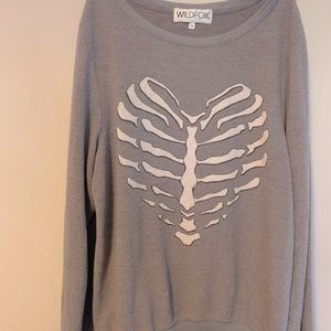 Skeleton heart sweater